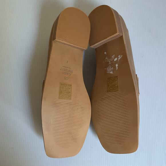Oasis Society Women’s 7 Flats – Nude Beige Square Toe - Picture 8 of 8